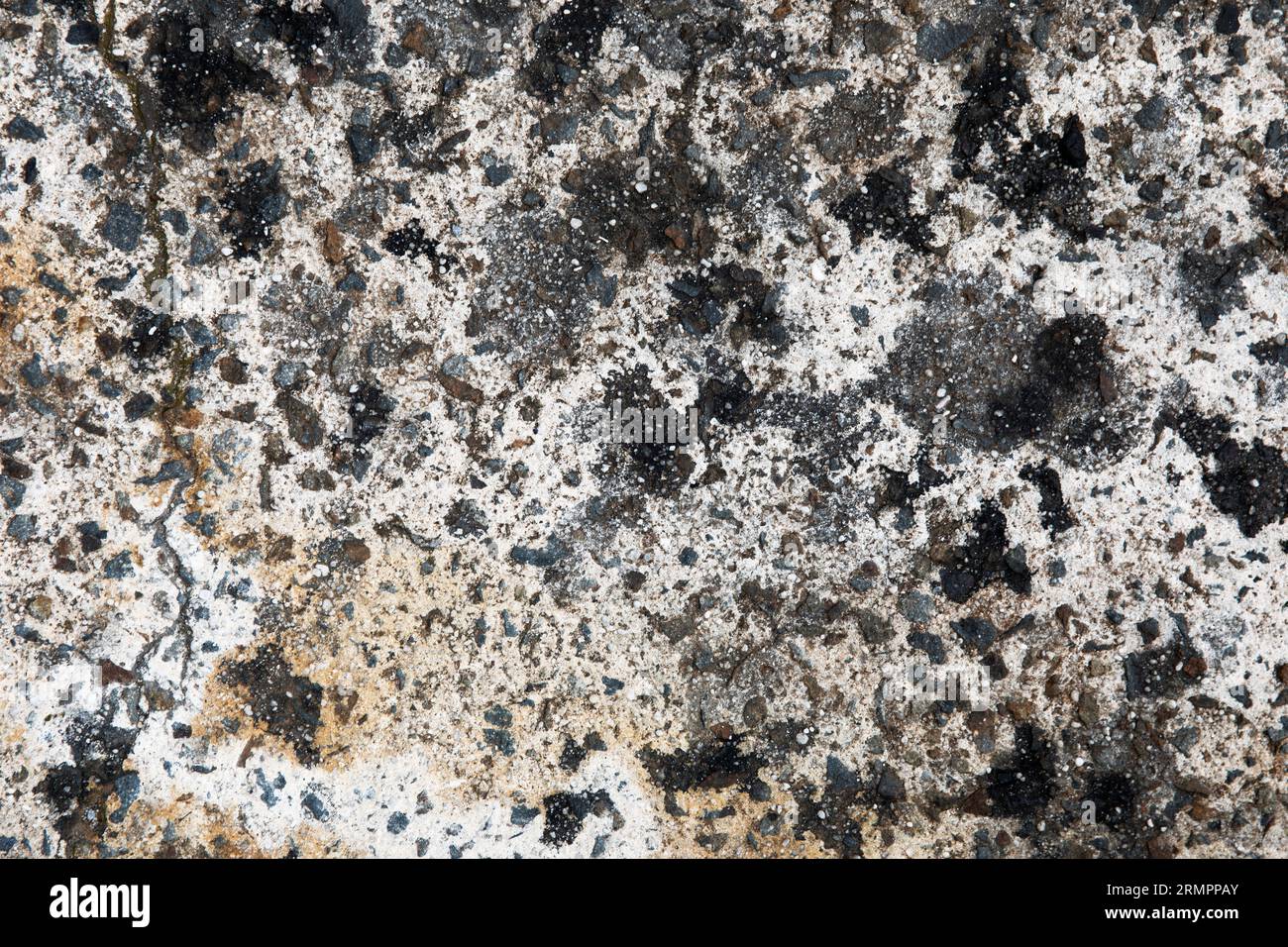 Textured surface combining rough stone, granite and cement elements