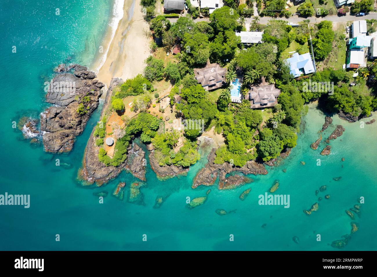 Black Rock, Tobago seen from above Stock Photo Alamy