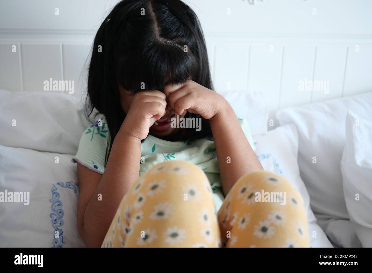 Upset child girl cover face hi-res stock photography and images - Alamy