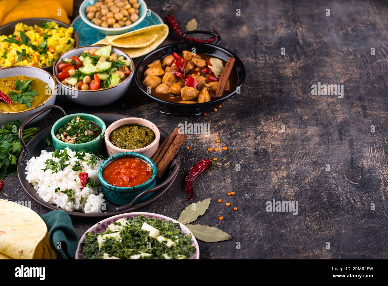 Various types of traditional Indian food Stock Photo - Alamy
