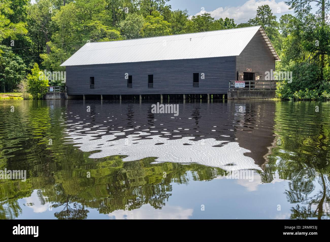 Historic 19th century Parrish Mill covered bridge, gristmill, sawmill