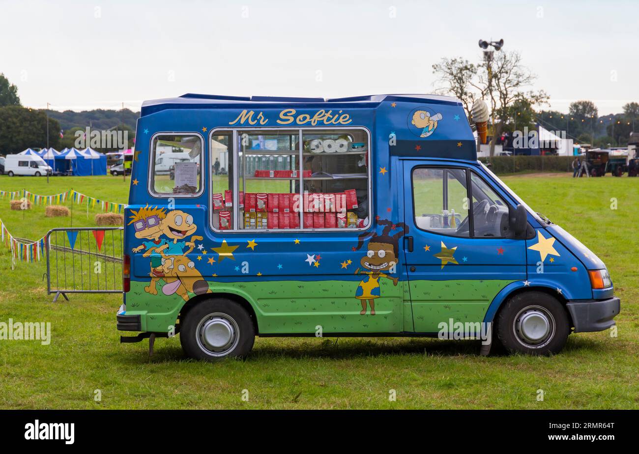 Mr Softie ice cream van at Steam & Vintage Fest, Fordingbridge, Hampshire UK in August Stock Photo