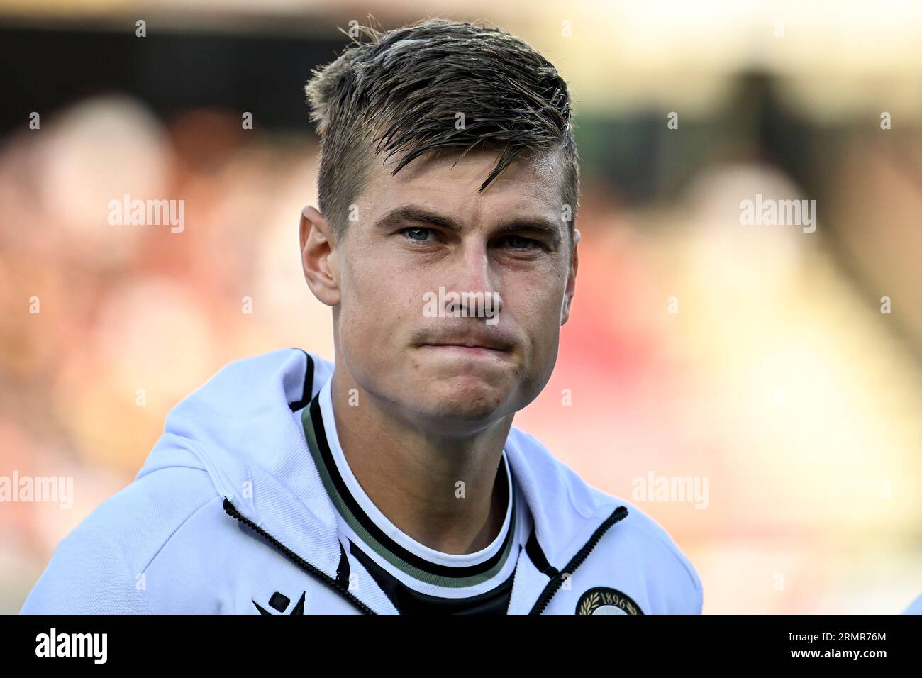 Jaka Bijol of Udinese Calcio looks on during the Serie A football match between US Salernitana and Udinese Calcio at Arechi stadium in Salerno (Italy) Stock Photo