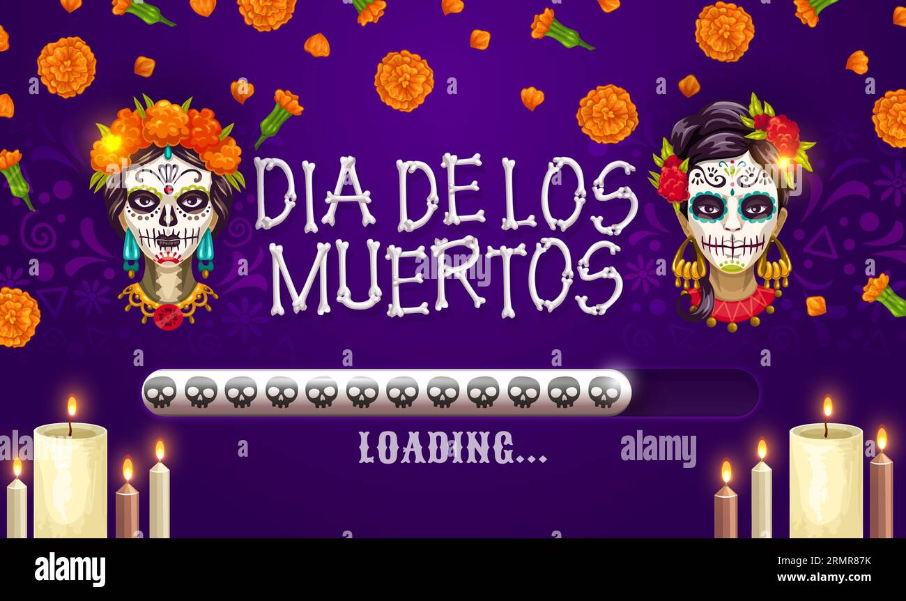 Dia De Los Muertos holiday loading. Mexican Day of the Dead vector ...