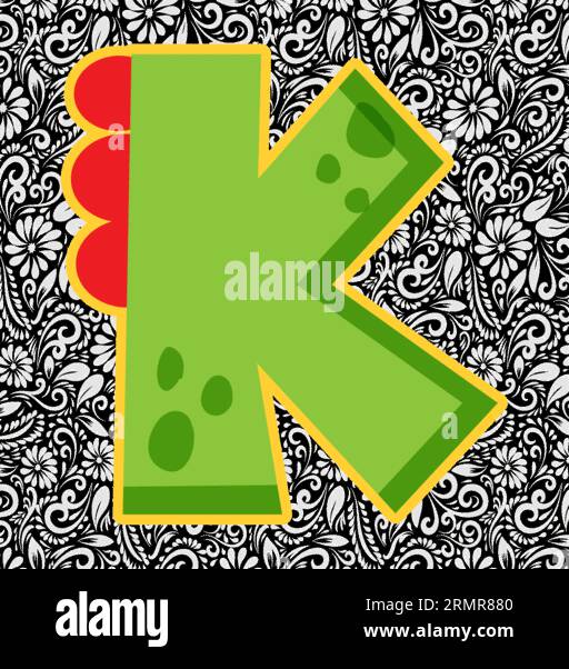 Alphabet Letter K, Alphabet Letter Design, Alphabet Letter illustration, Latter Art, lettering illustration, Alphabet Vector, Font Vector Stock Vector