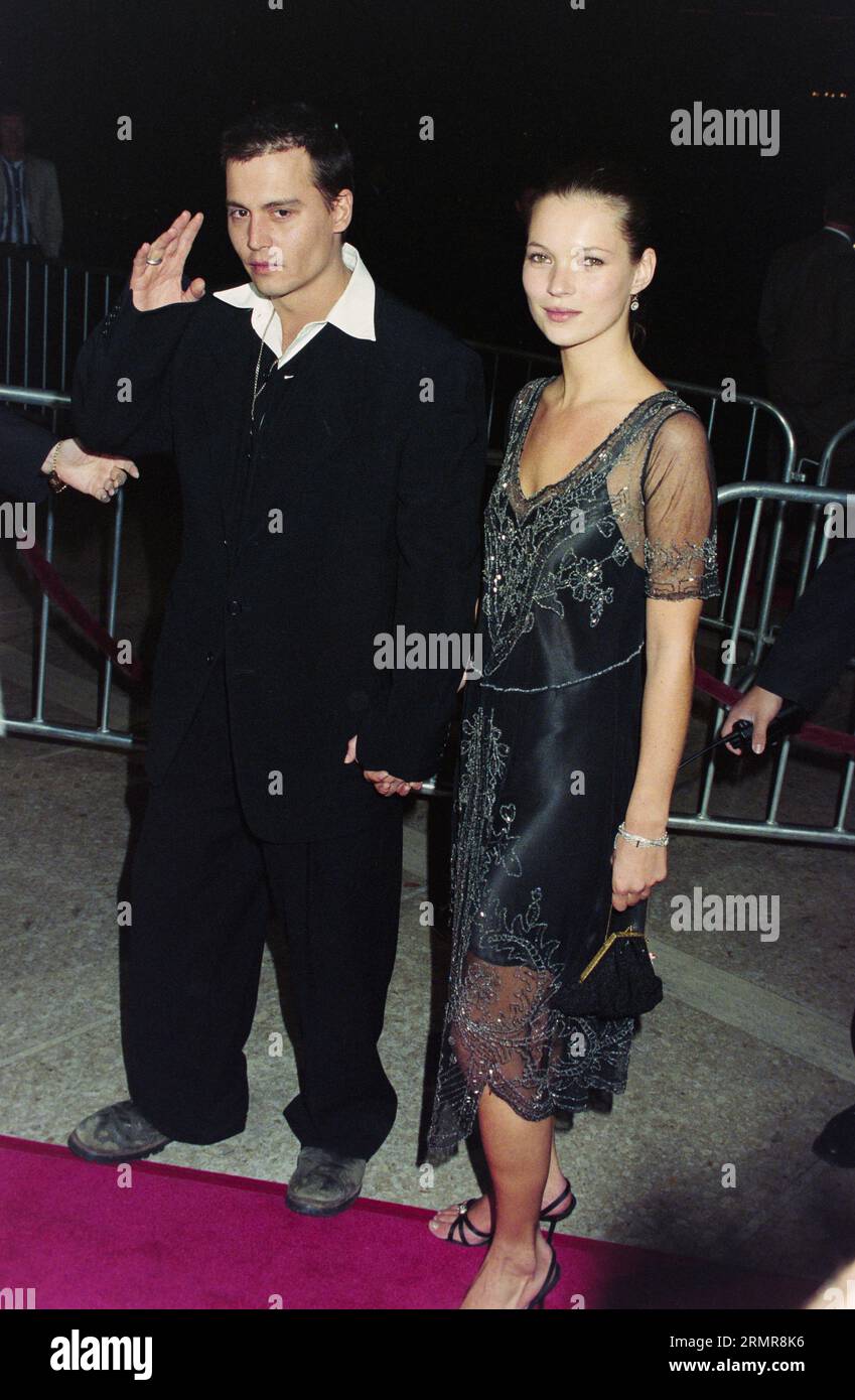LOS ANGELES, CA. 2nd March 1997: Actor Johnny Depp & supermodel Kate Moss at the premiere of Donnie Brasco in Los Angeles. Picture: Paul Smith / Featureflash Stock Photo