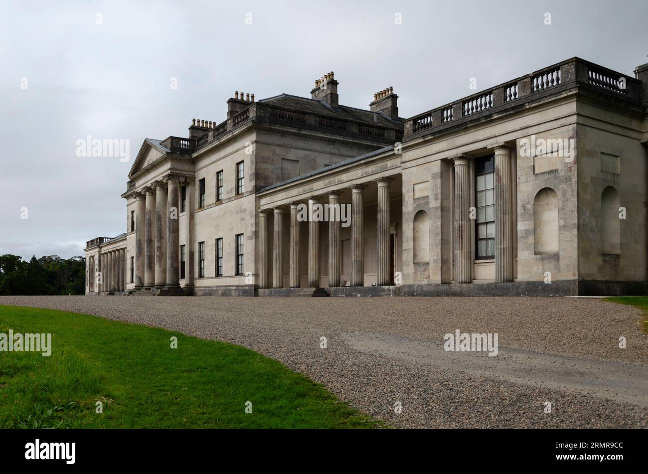 Enniskillen County Fermanagh Northern Ireland, August 28 2023 - Castle Coole country house with pillars and columns Stock Photo