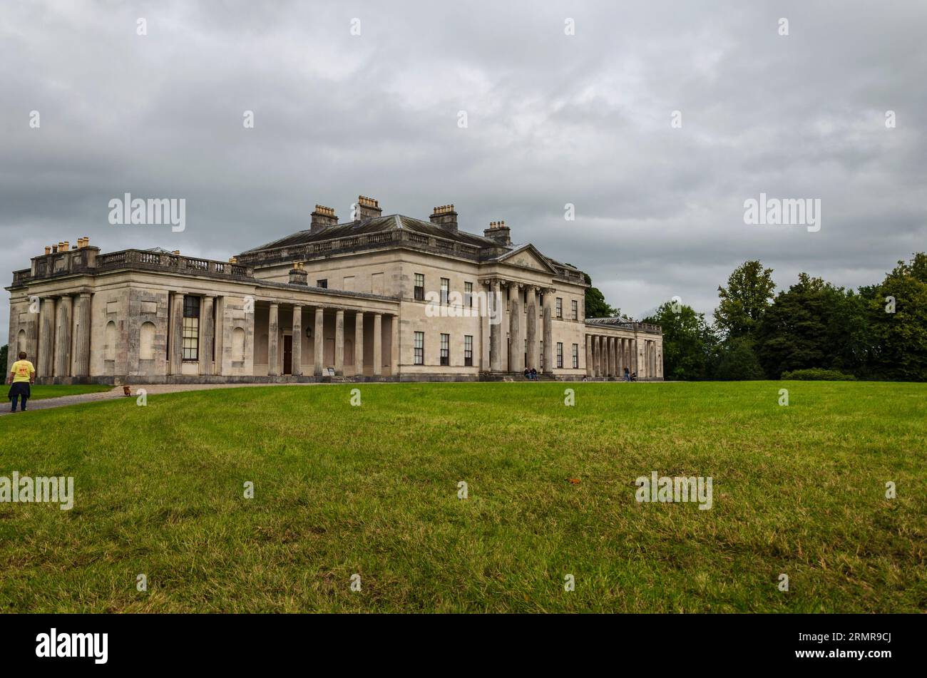 Enniskillen County Fermanagh Northern Ireland, Aguust 28 2023 - Castle Coole country house with large lawn Stock Photo