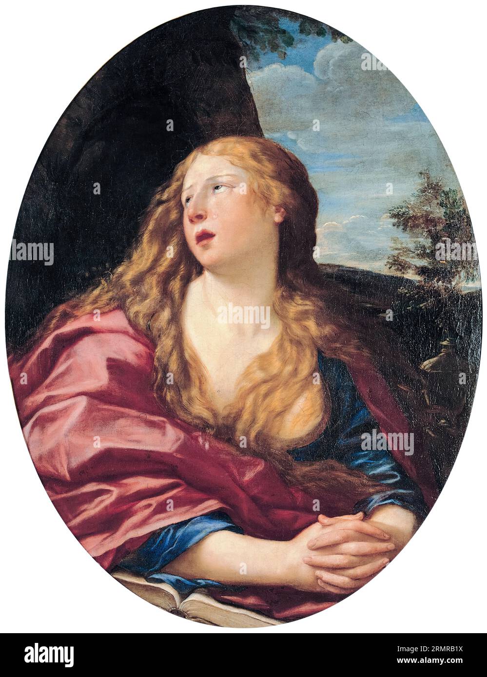 Francesco Albani, Penitent Magdalene, painting in oil on canvas, before 1660 Stock Photo