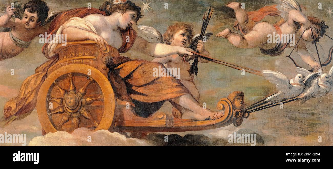 Pietro da Cortona, Chariot of Venus, painting in tempera on canvas, 1622 Stock Photo