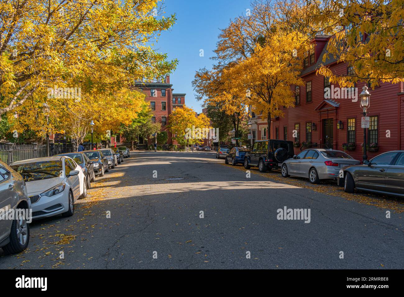 Boston, MA, USA Residential street in Charlestown, Boston MA with