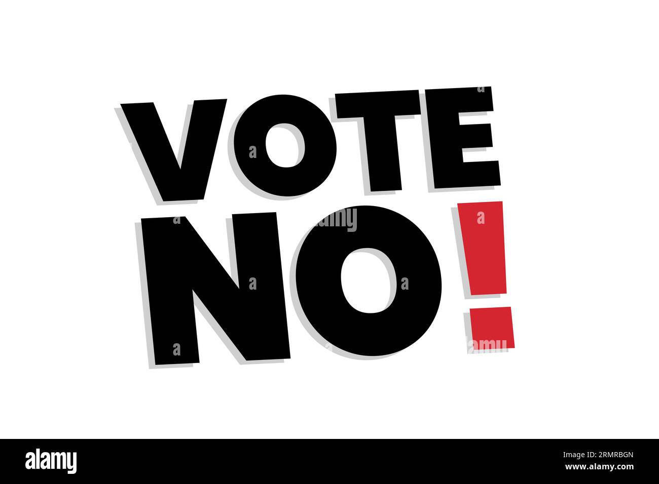 Australian referendum sign with words Vote No on a white background. Stock Photo