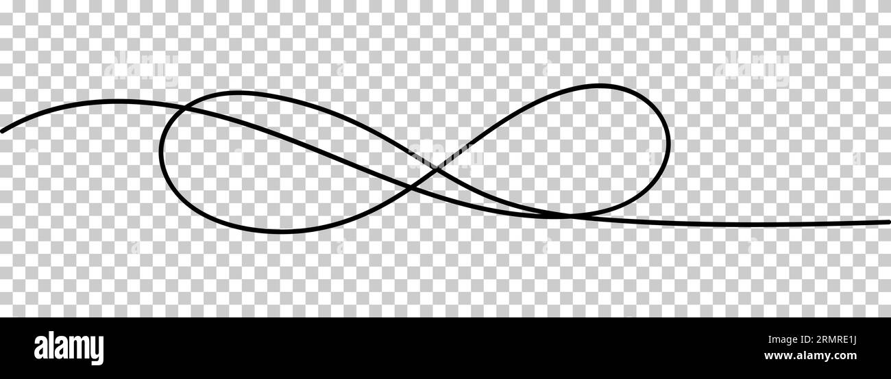 Infinity sign one line. Vector illustration isolated on transparent background Stock Vector