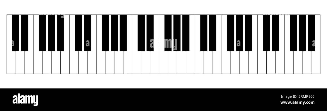 Piano keyboard. Grand keyboard for music. Vector illustration isolated on white background Stock Vector