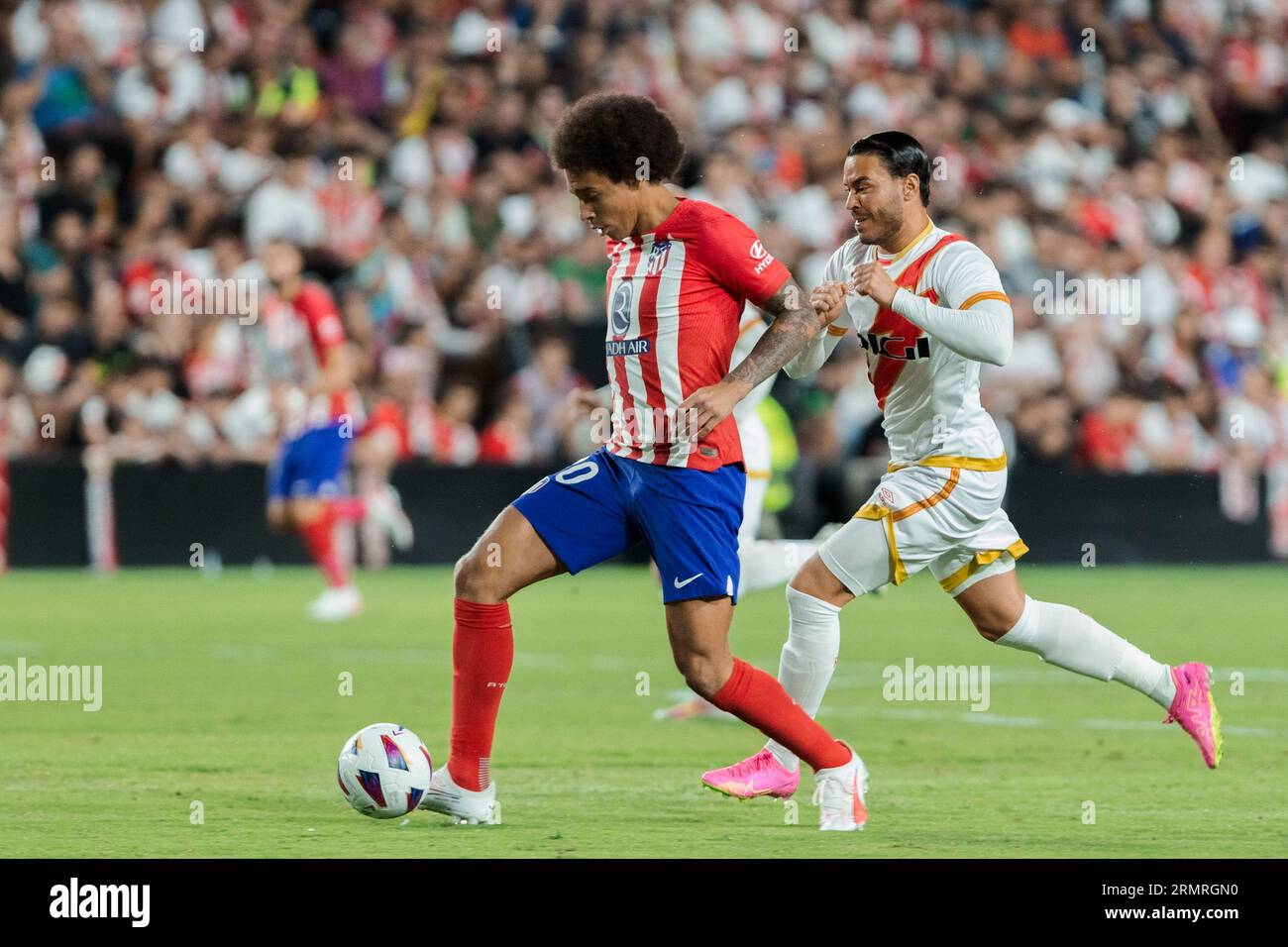 Madrid, Spain. 28th Aug, 2023. Axel Witsel of Atletico de Madrid in action during the LaLiga EA Sports 2023/24 match between Rayo Vallecano and Atletico de Madrid at Vallecas Stadium in Madrid. (Photo by © Guillermo Martinez/SOPA Images/Sipa USA) Credit: Sipa USA/Alamy Live News Stock Photo