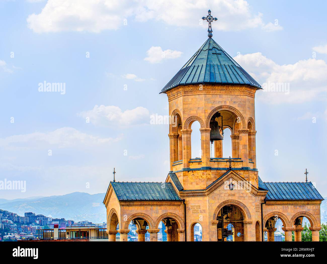 The Bell tower of Holy Trinity Cathedral of Tbilisi commonly known as ...