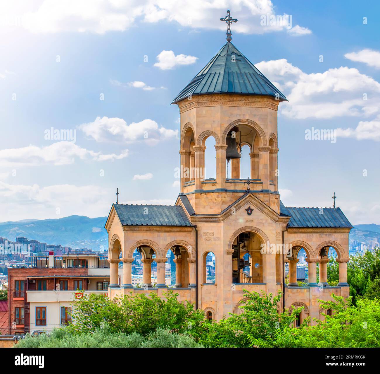 The Bell tower of Holy Trinity Cathedral of Tbilisi commonly known as ...