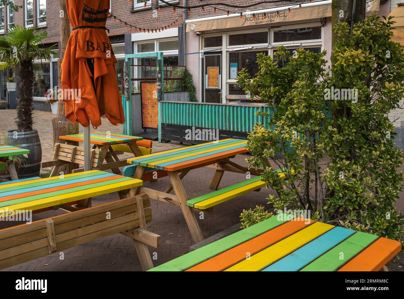 Amsterdam, The Netherlands, 29.08.2023, Carribean bar Rum Barrel at