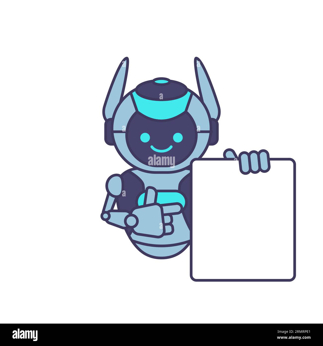 Robot hand holding blank sign Stock Vector Images - Alamy