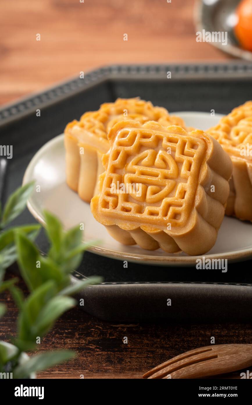 Delicious Cantonese moon cake for Mid-Autumn Festival food mooncake on ...