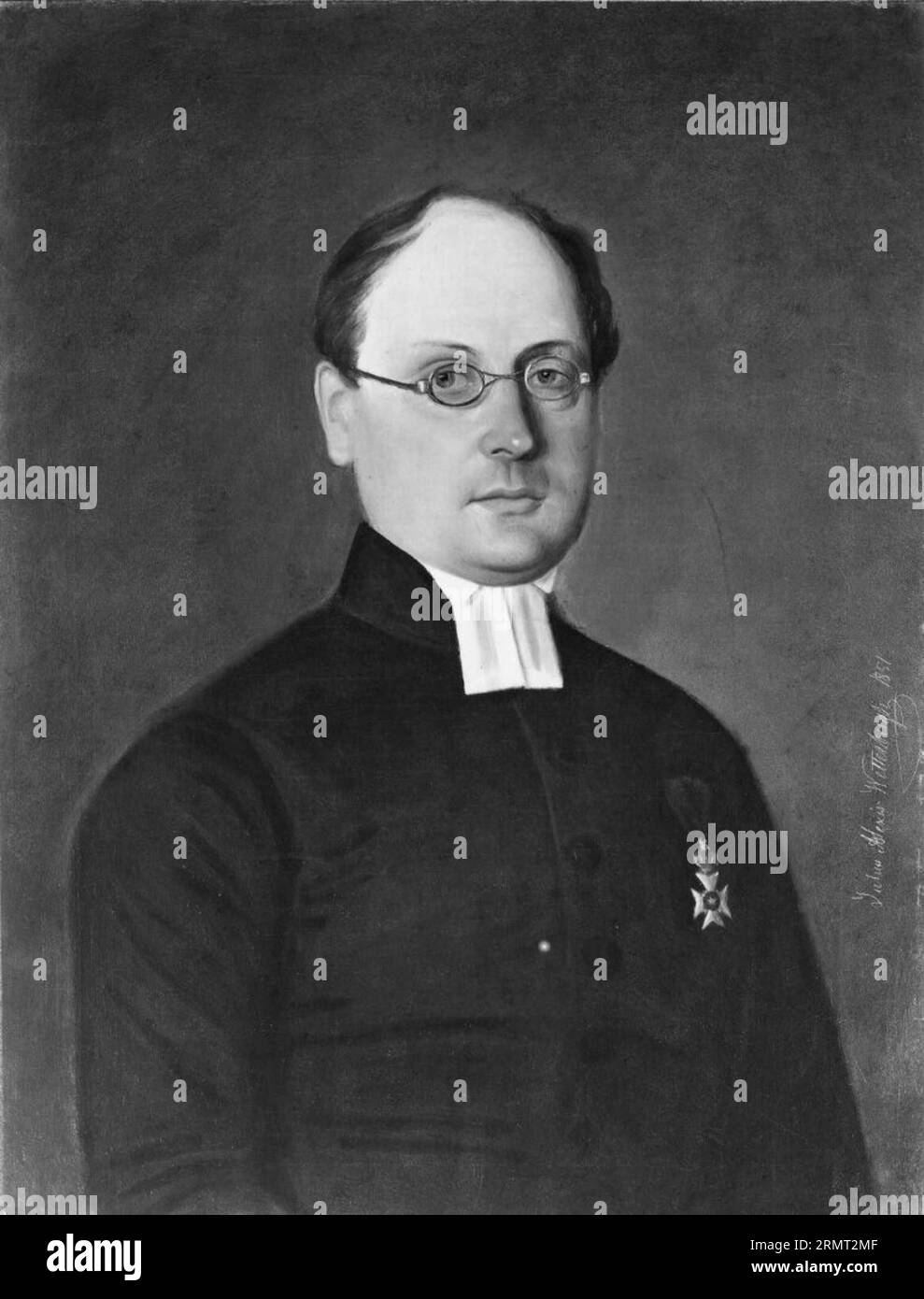 Johan Ludvig Runeberg (1804-1877), finnish-swedish author, married to Fredrika Tengström 1851 by Alexis Wetterbergh Stock Photo