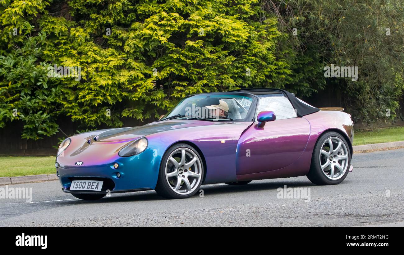 Whittlebury,Northants,UK -Aug 27th 2023: 2002 TVR Tamora car travelling on an English country road Stock Photo