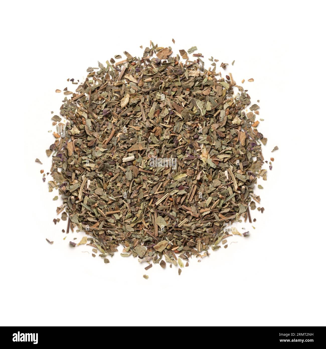 Basil, Dried Pile of Crushed Basil Leaves, Spice in Bulk, Aromatic
