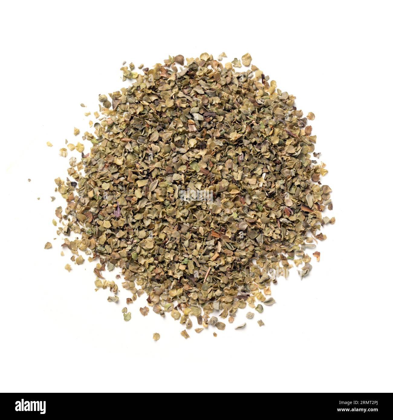 Basil, Dried Pile of Crushed Basil Leaves, Spice in Bulk, Aromatic