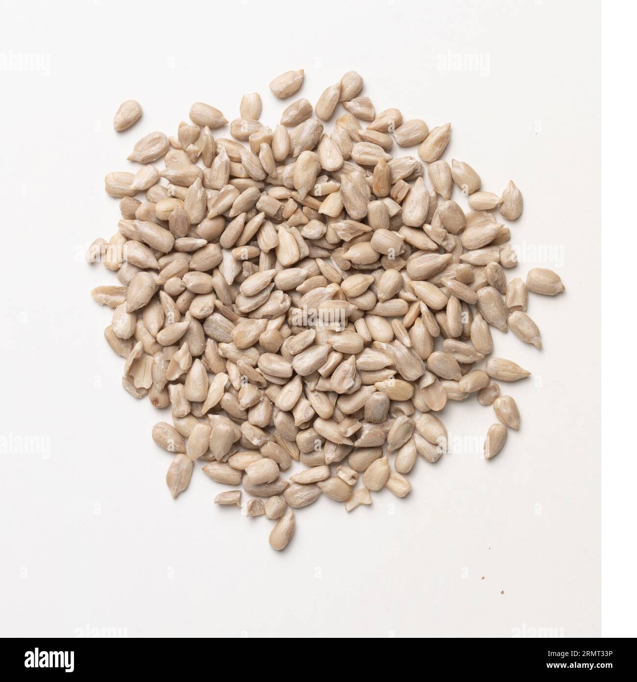 Sunflower Seeds, Dehulled Kernels, Isolated on White Background Hump