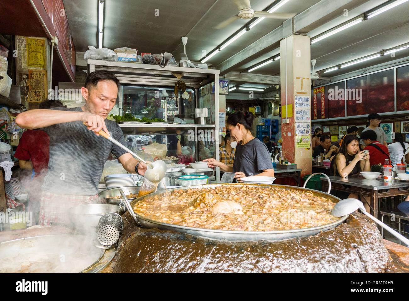 Bangkok, Thailand August 27, 2023 Thai local street food. chef