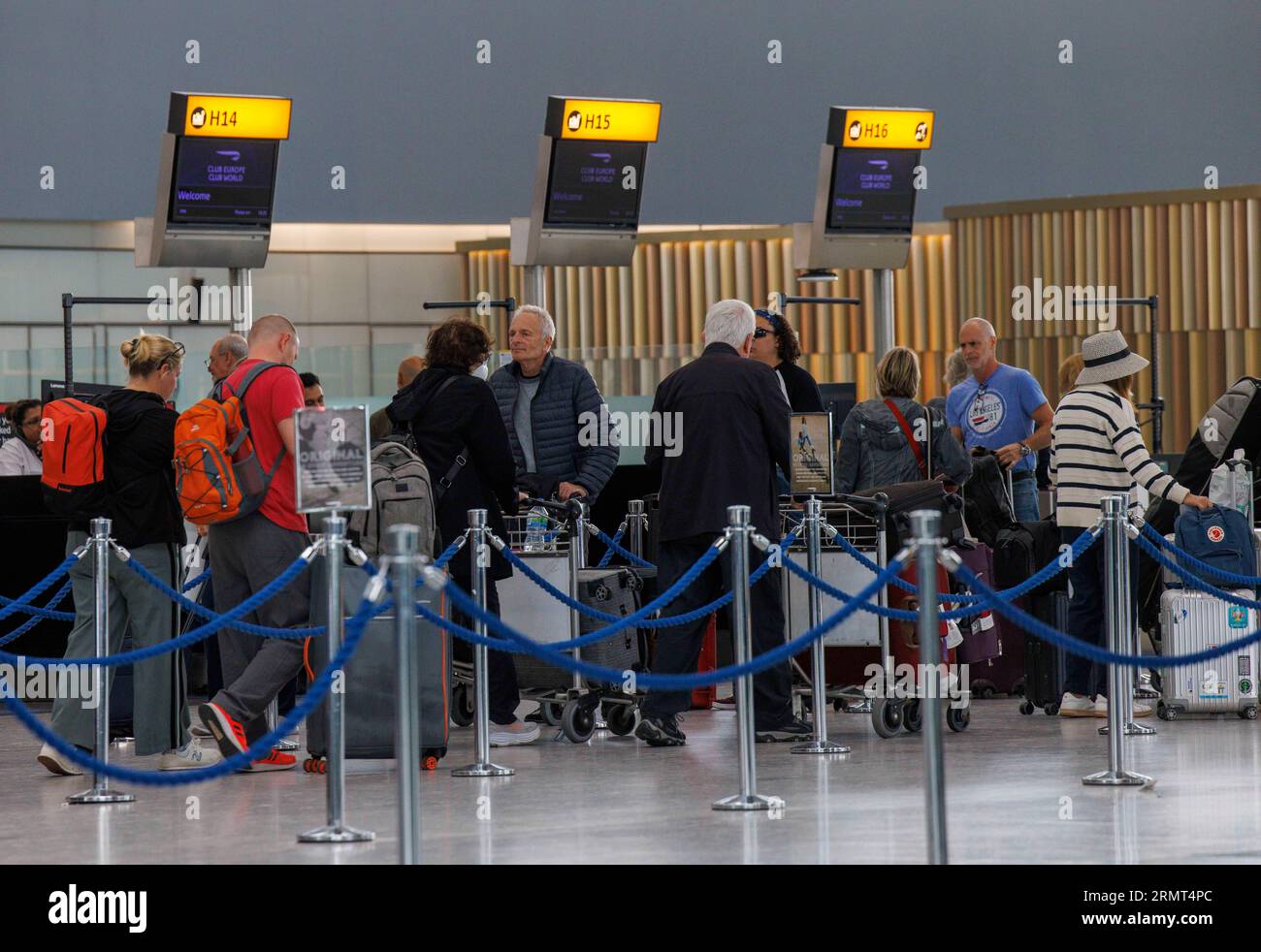 London, UK. 30th Aug, 2023. Travel disruption at Heathrow as an IT glitch on August 27th causes many passengers to be stranded in Europe and at home with airplanes in the wrong places. Credit: Mark Thomas/Alamy Live News Stock Photo