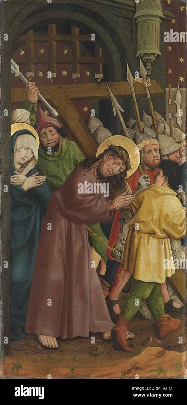 Kreuztragung Christi circa 1450 by Master of Schloss Lichtenstein Stock
