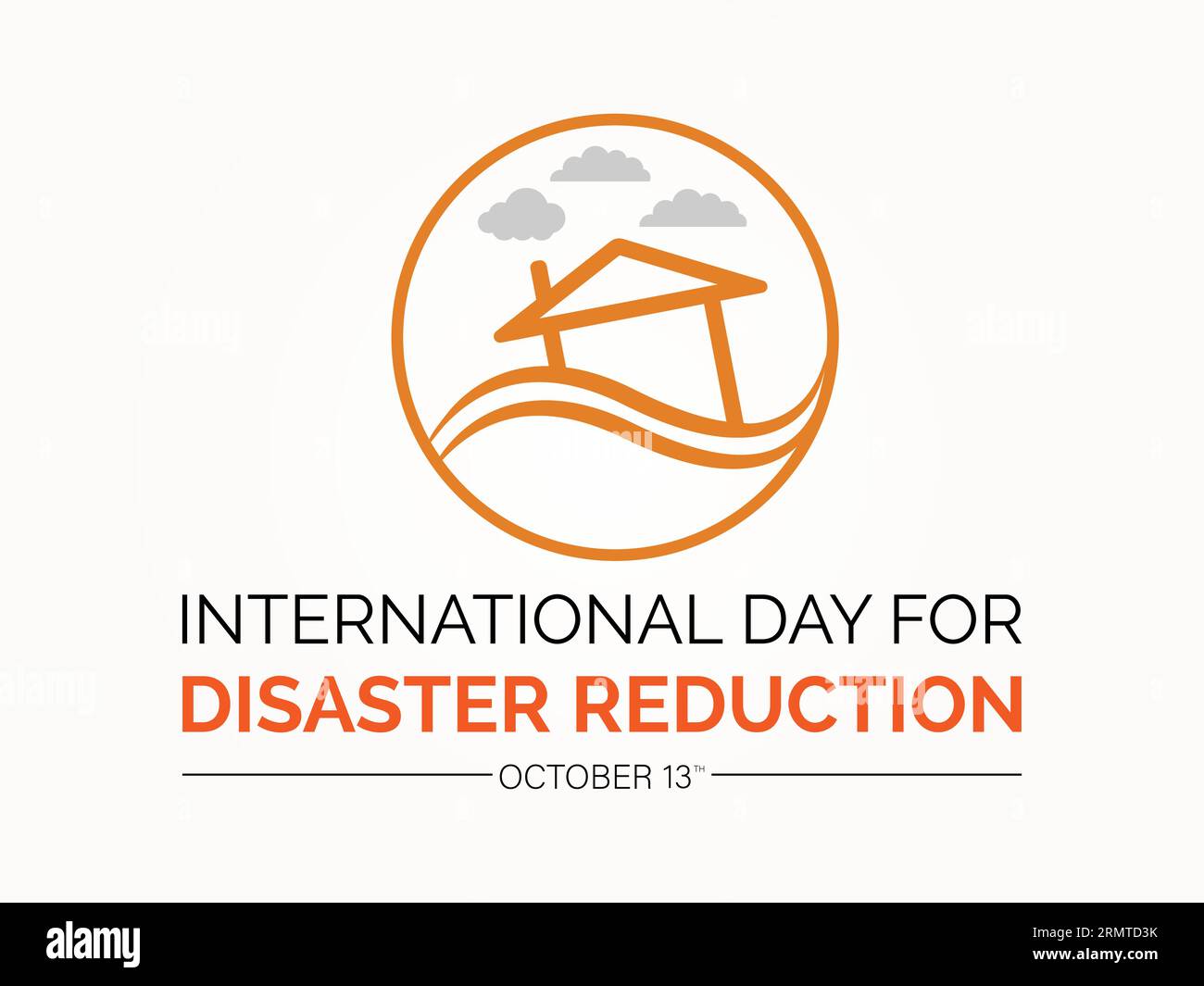 International Day for Disaster Reduction Focuses on Mitigation, Preparedness, and Sustainable Recovery. Building Resilience and Safety Globally Vector Stock Vector