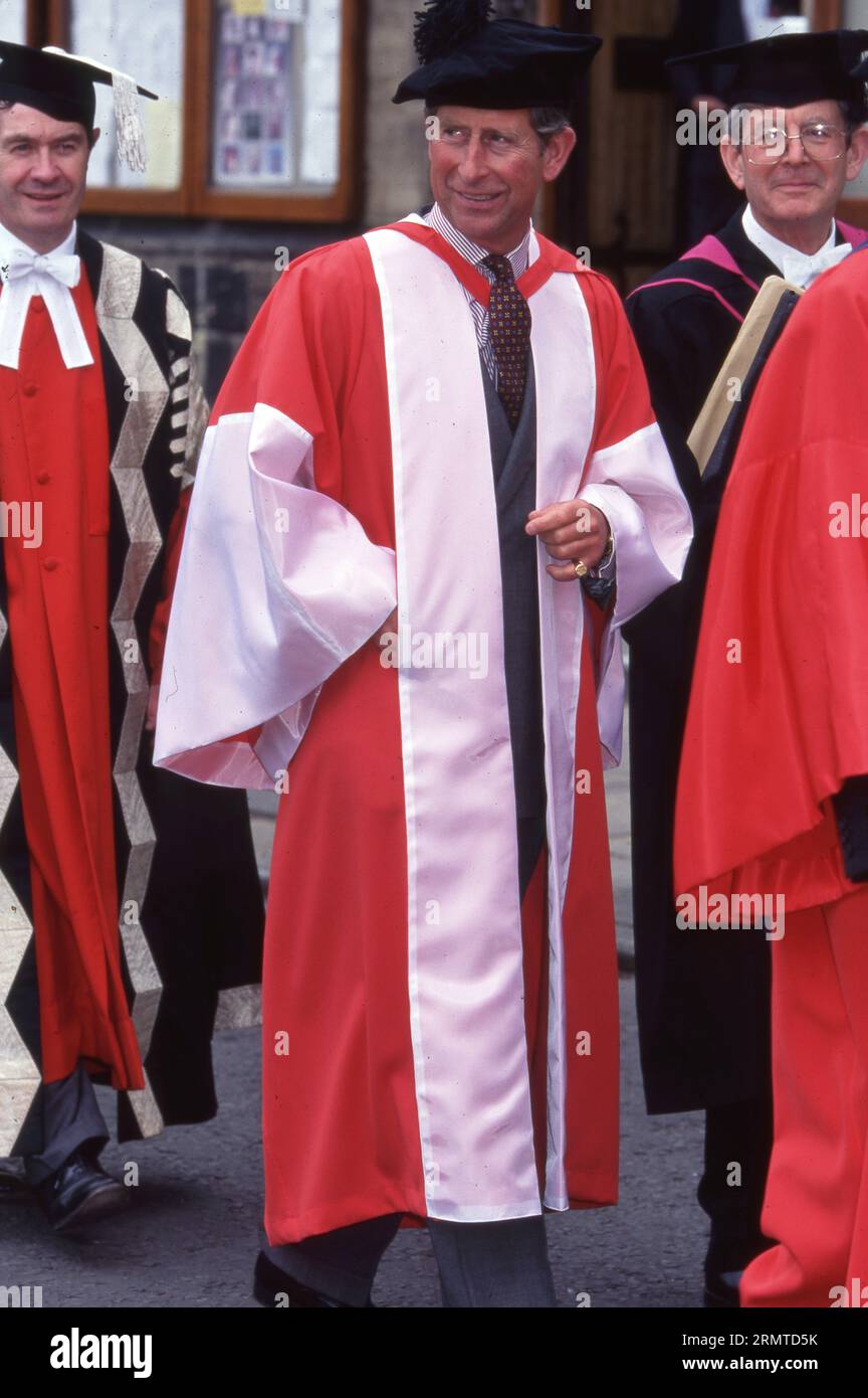 Prince Charles, The Prince of Wales Durham University Honorary Degree Ceremony 1st July 1998   Photo by The Henshaw Archive Stock Photo
