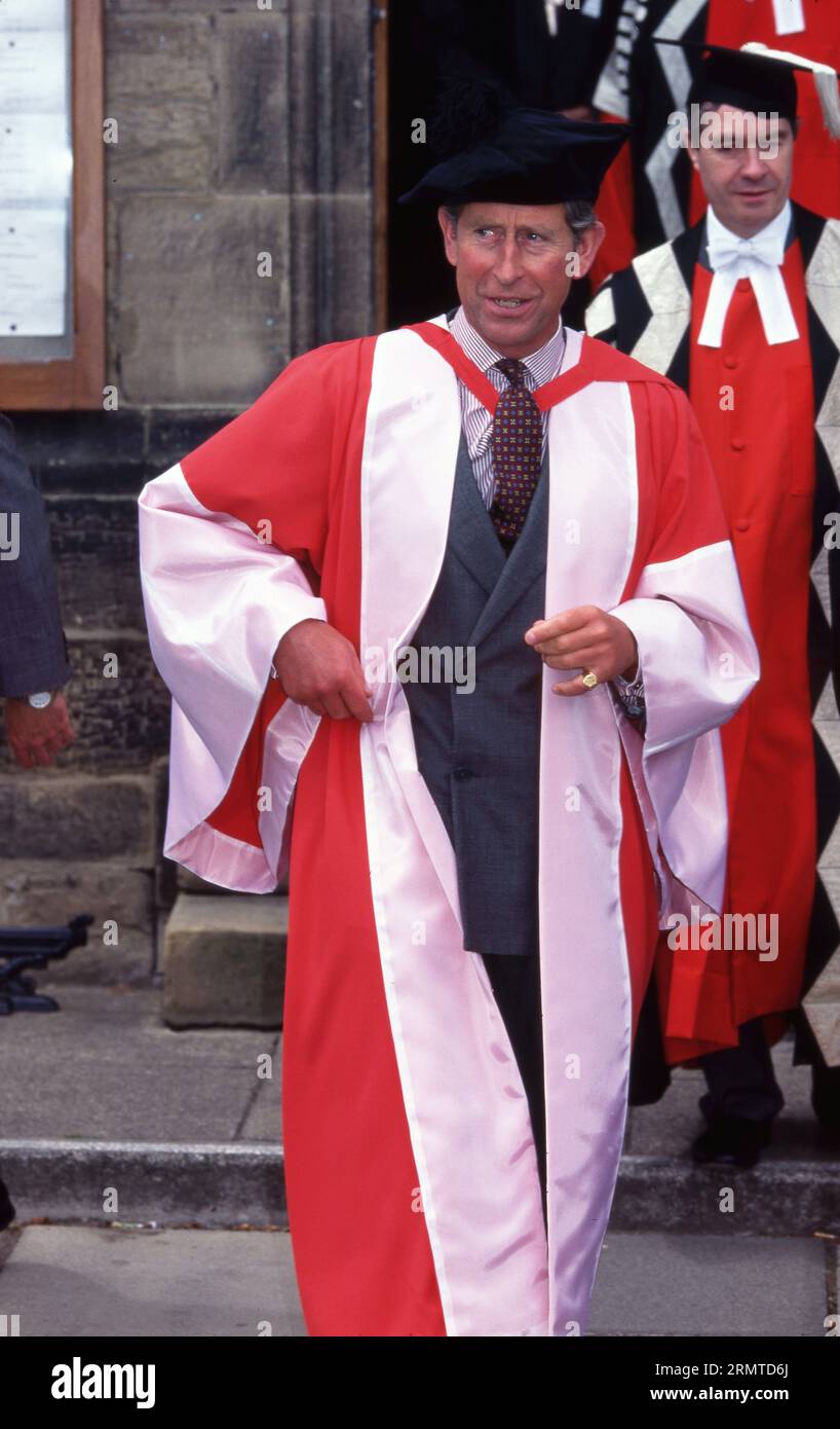 Prince Charles, The Prince of Wales Durham University Honorary Degree Ceremony 1st July 1998   Photo by The Henshaw Archive Stock Photo
