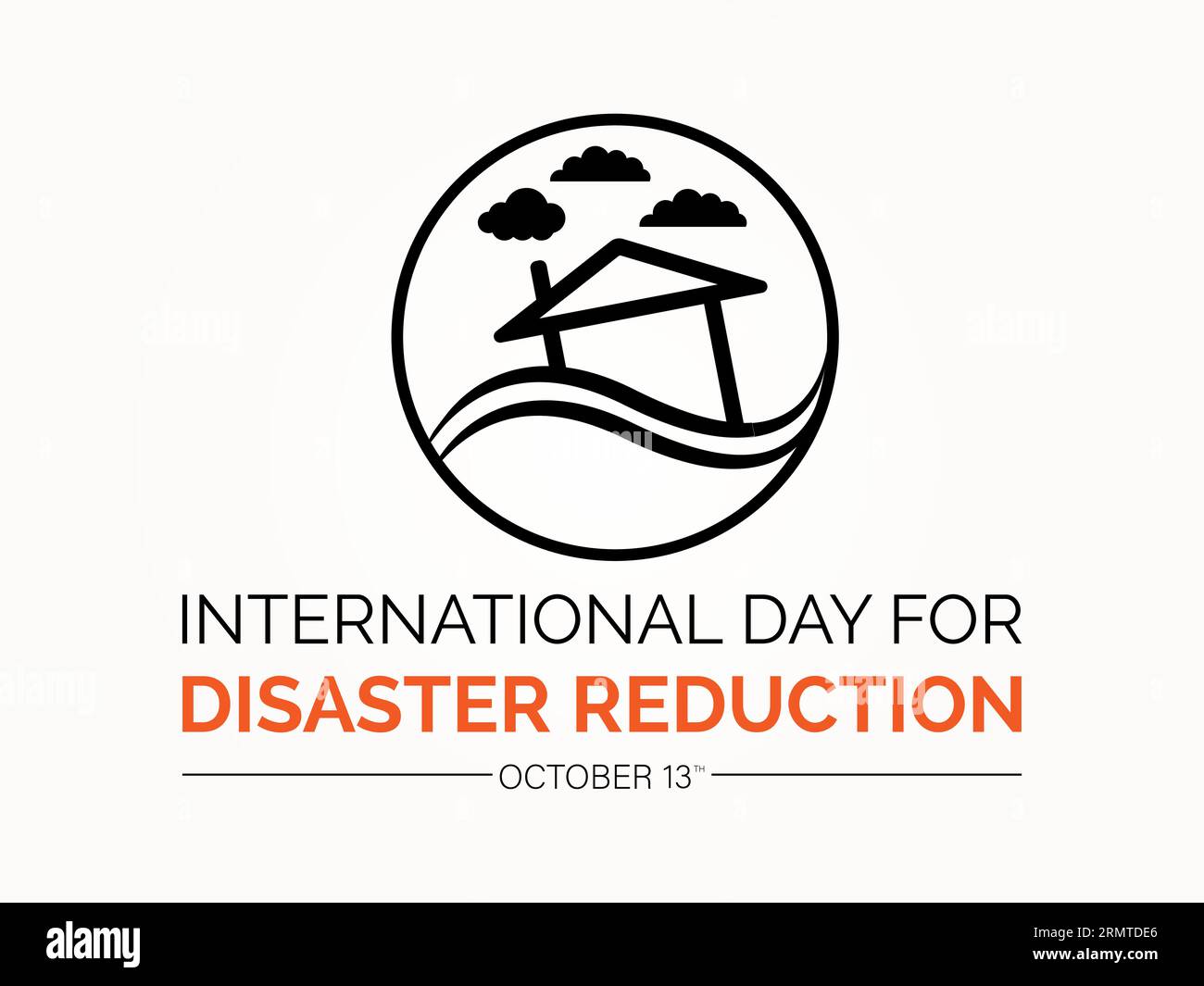 International Day for Disaster Reduction Focuses on Mitigation, Preparedness, and Sustainable Recovery. Building Resilience and Safety Globally Vector Stock Vector