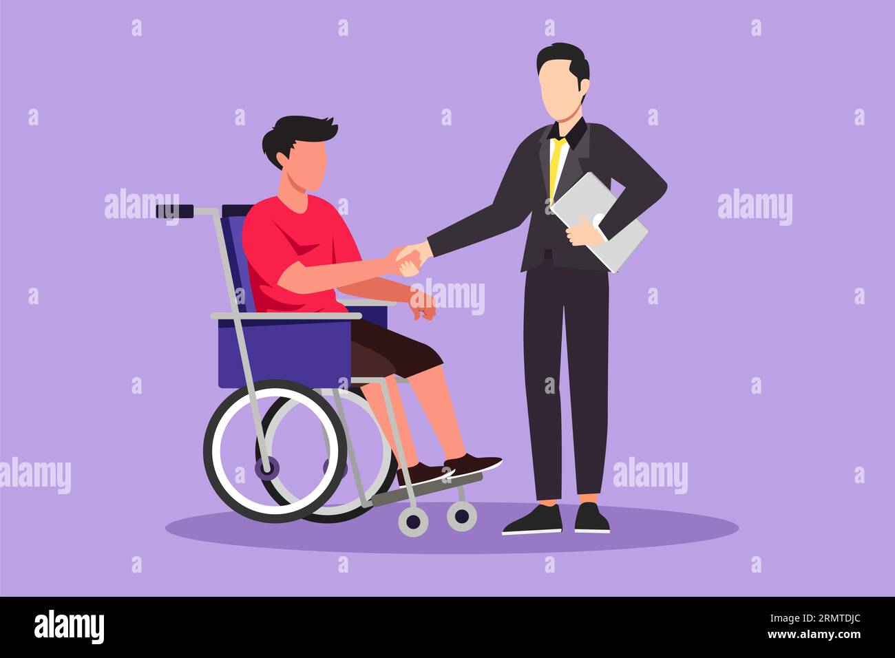 Character flat drawing of disability employment responsibility, work