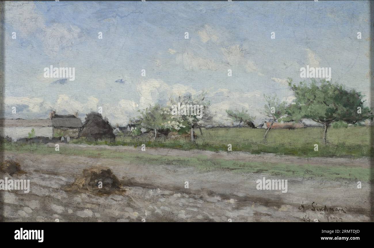 Apple Tree in Flower. Motif from Barbizon 1877 by Axel Lindman Stock ...