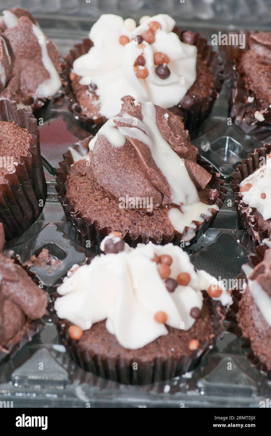 Mini Small Chocolate Cup Cakes Cupcakes Stock Photo