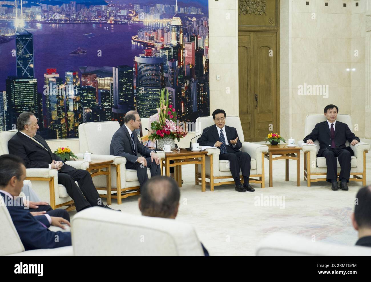 (140904) -- BEIJING, Sept. 4, 2014 -- Zhao Hongzhu (2nd R), member of the Secretariat of the Communist Party of China (CPC) Central Committee, meets with a delegation of Mexico s Institutional Revolutionary Party led by President of the Colosio Foundation Adrian Gallardo (3rd R), in Beijing, China, Sept. 4, 2014. ) (hdt) CHINA-BEIJING-ZHAO HONGZHU-MEXICO-MEETING (CN) WangxYe PUBLICATIONxNOTxINxCHN   Beijing Sept 4 2014 Zhao  2nd r member of The Secretariat of The Communist Party of China CPC Central Committee Meets With a Delegation of Mexico S Institutional Revolutionary Party Led by Presiden Stock Photo