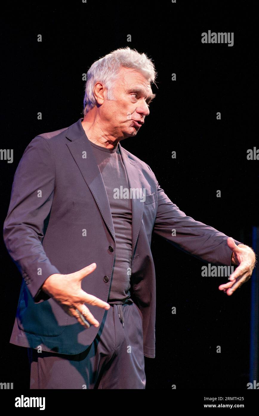 Carles Sans during the performance of the play 'Finally alone!' August 30, 2023, in Madrid, Spain. Stock Photo