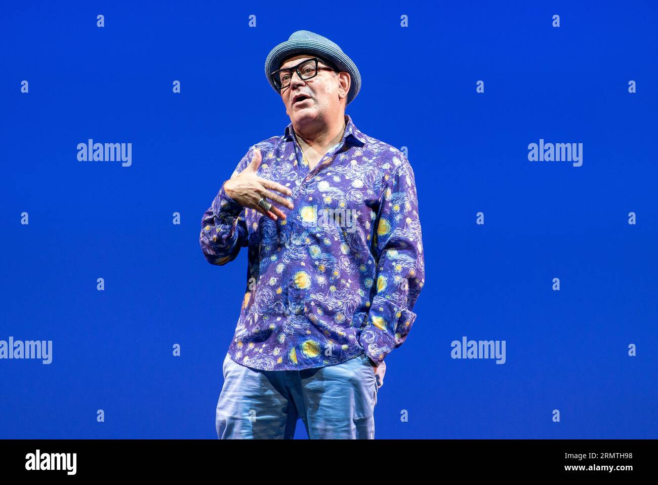 Jose Corbacho during the performance of the play 'Finally alone!' August 30, 2023, in Madrid, Spain. Stock Photo