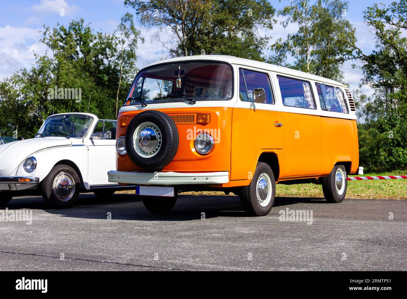 White orange vw camper van hi-res stock photography and images - Alamy