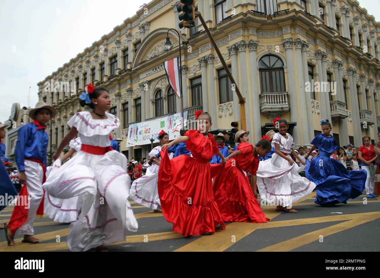 Students take part in a parade to commemorate the 193rd anniversary of Costa Rican Independence Day, in San Jose, capital of Costa Rica, on Sept. 15, 2014. Kent Gilbert) (vf) (sp) COSTA RICA-SAN JOSE-SOCIETY-INDEPENDENCE DAY e KENTxGILBERT PUBLICATIONxNOTxINxCHN   Students Take Part in a Parade to commemorate The 193rd Anniversary of Costa Rican Independence Day in San Jose Capital of Costa Rica ON Sept 15 2014 Kent Gilbert VF SP Costa Rica San Jose Society Independence Day e  PUBLICATIONxNOTxINxCHN Stock Photo