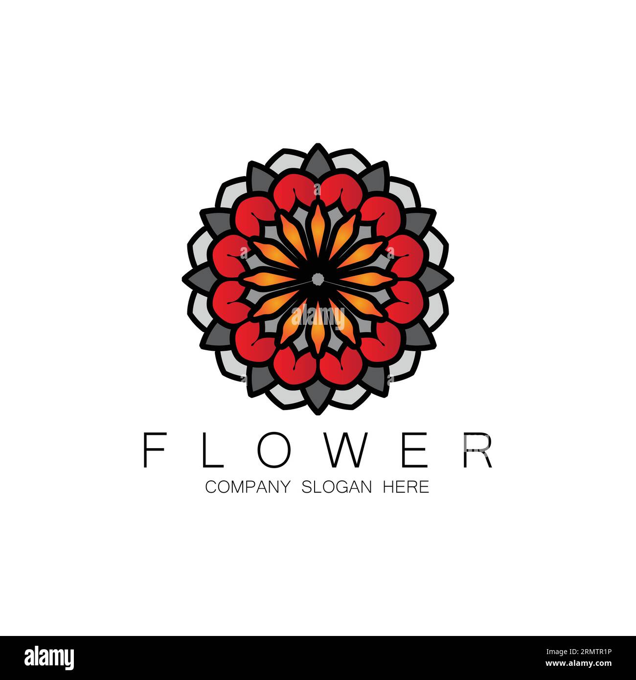 Floral Logo Design, Mandala Art Vector, For Company Brand, Banner