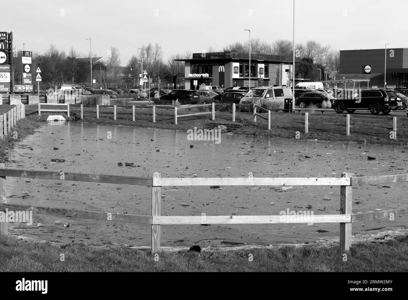 Black and white, monochrome Brockhurst Gate, Gosport, Hampshire