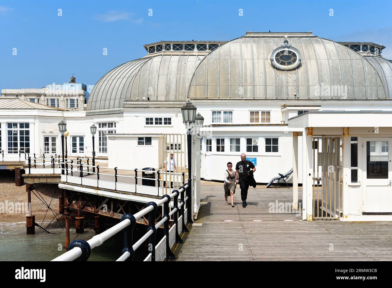 Art deco grade two listed buildings at the beginning of Worthing pier West Sussex England UK Stock Photo