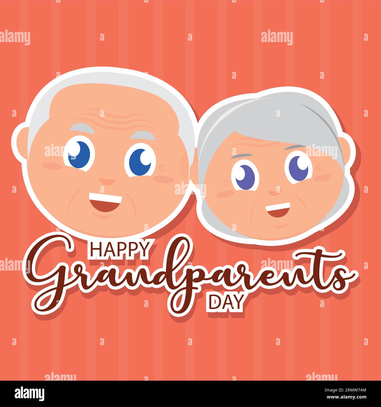 Cute grandma and grandpa couple characters Happy grandparents day Vector Stock Vector