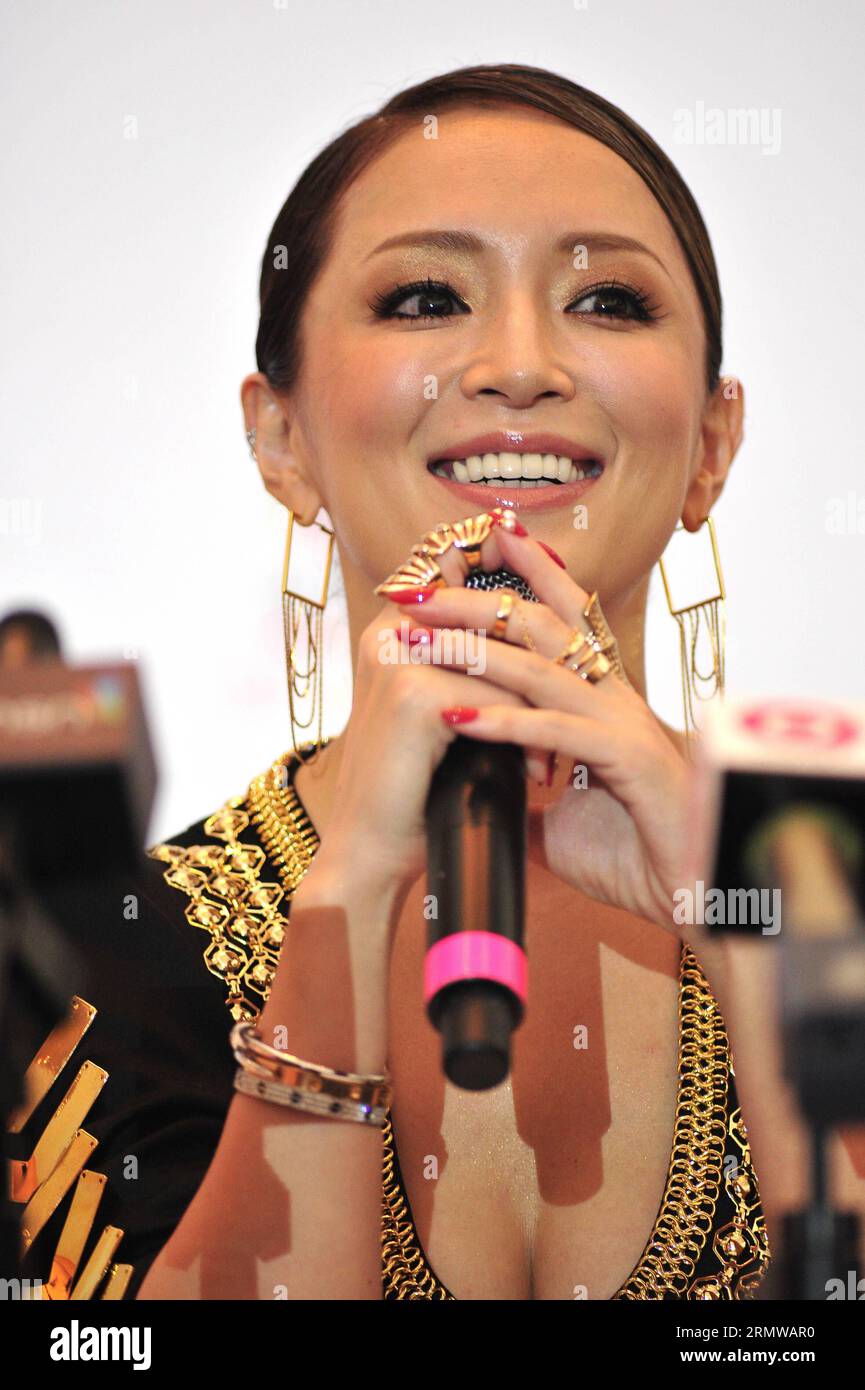 (141017) -- SINGAPORE, Oct. 17, 2014 -- Japan s singer Ayumi Hamasaki attends a pre-concert press conference hosted by the a-nation concert in Singapore s Marina Bay Sands Theatre, Singapore, Oct. 17, 2014. The a-nation Singapore concert will be held on Oct. 18, the first time it is held outside Japan. ) SINGAPORE-JAPAN-MUSIC-PRESS CONFERENCE ThenxChihxWey PUBLICATIONxNOTxINxCHN   Singapore OCT 17 2014 Japan S Singer   Attends a Pre Concert Press Conference hosted by The a Nation Concert in Singapore S Marina Bay Sands Theatre Singapore OCT 17 2014 The a Nation Singapore Concert will Be Hero O Stock Photo