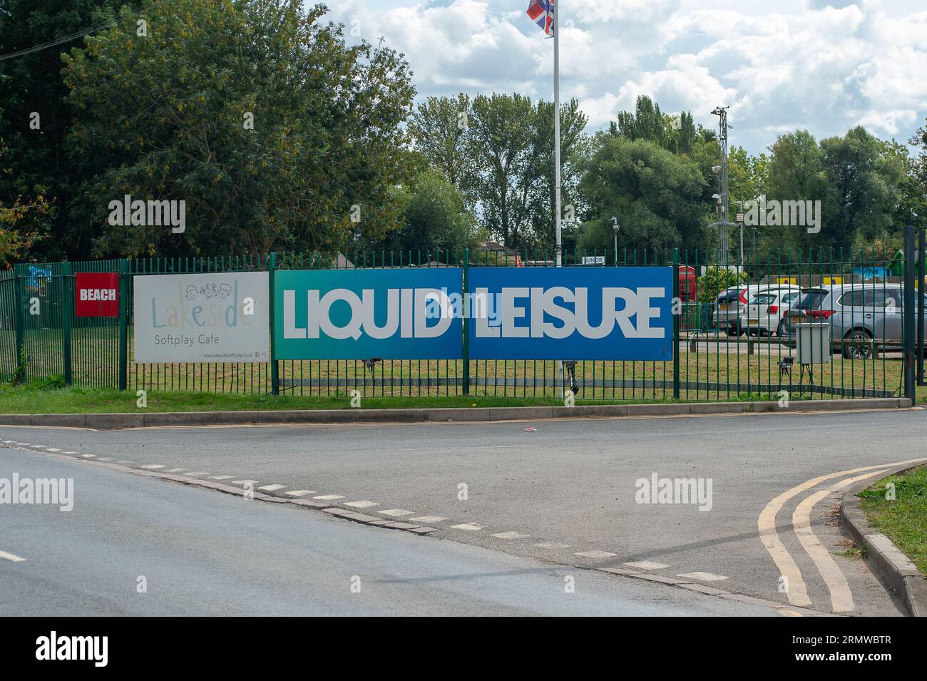 Datchet, Berkshire, UK. 30th August, 2023. The Liquid Leisure site in Datchet, Berkshire. Kyra Hill aged 11 attended a birthday party at Liquid Leisure on 6th August, 2022 but she was found just after 5.10pm and rushed to Wexham Park Hospital, where she was pronounced dead. At a hearing yesterday at the Berkshire Coroner's Court, the Senior Coroner, reporting on the post mortem, found that Kyra Hill, tragically died from drowning. Credit: Maureen McLean/Alamy Live News Stock Photo